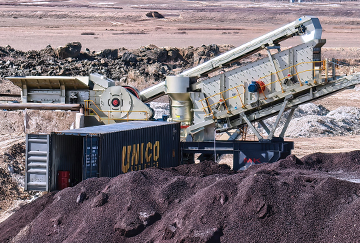 中亞錳礦石四組合移動破碎生產線